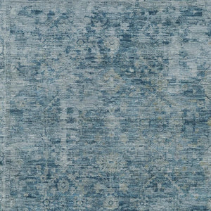 HomeRoots 5' Modern Blue and Gray Abstract Washable Area Rug for Indoor/Outdoor Spaces - Durable & Stylish! 620552