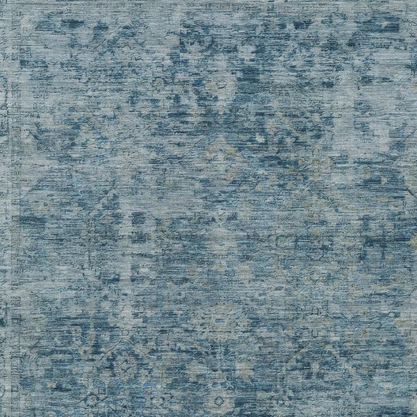 HomeRoots 5' Modern Blue and Gray Abstract Washable Area Rug for Indoor/Outdoor Spaces - Durable & Stylish! 620552
