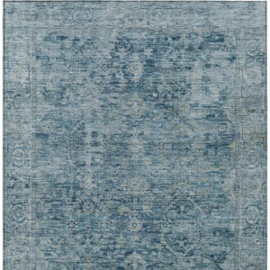 HomeRoots 8' X 10' Washable Blue and Gray Abstract Area Rug – Stylish, Durable, Indoor-Outdoor Versatility! 620554