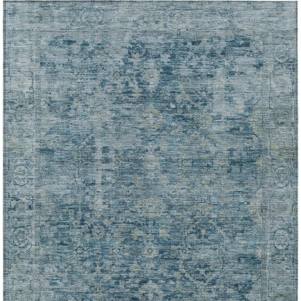 HomeRoots 8' X 10' Washable Blue and Gray Abstract Area Rug – Stylish, Durable, Indoor-Outdoor Versatility! 620554
