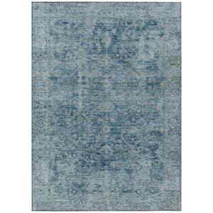 HomeRoots 8' X 10' Washable Blue and Gray Abstract Area Rug – Stylish, Durable, Indoor-Outdoor Versatility! 620554