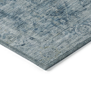 HomeRoots 8' X 10' Washable Blue and Gray Abstract Area Rug – Stylish, Durable, Indoor-Outdoor Versatility! 620554