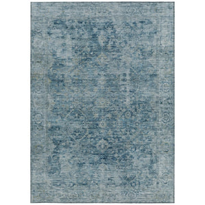 HomeRoots 9' X 12' Blue and Gray Abstract Area Rug - Stylish, Washable, Versatile for Indoor & Outdoor Spaces! 620555