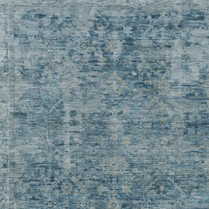 HomeRoots 9' X 12' Blue and Gray Abstract Area Rug - Stylish, Washable, Versatile for Indoor & Outdoor Spaces! 620555