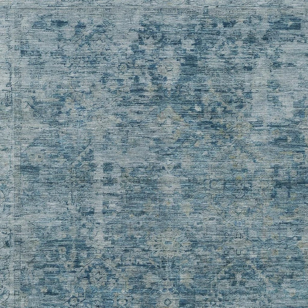 HomeRoots 9' X 12' Blue and Gray Abstract Area Rug - Stylish, Washable, Versatile for Indoor & Outdoor Spaces! 620555