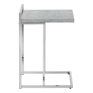 English Elm Accent C-Shaped Table - Modern Grey Laminate & Chrome Metal Design For Snacks, Laptops & More! B2710P219378