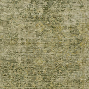 HomeRoots 5' Green and Gold Abstract Area Rug - Washable, Durable, Indoor/Outdoor, Perfect for High-Traffic Spaces 620558