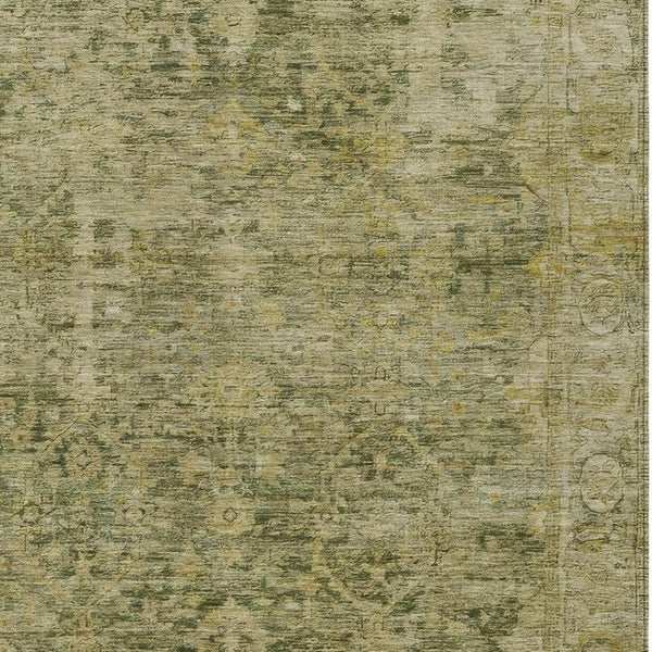 HomeRoots 8' X 10' Stylish Green and Gold Abstract Area Rug - Washable, Durable Indoor/Outdoor Home Accent 620560