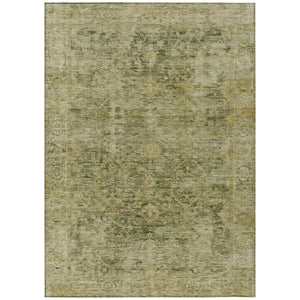 HomeRoots 10' Green and Gold Abstract Area Rug - Washable, Indoor/Outdoor Durable Design for Busy Spaces 620562