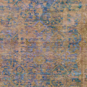 HomeRoots 8' X 10' Navy Blue & Gold Abstract Area Rug – Durable, Washable Indoor/Outdoor Design for Modern Spaces 620572