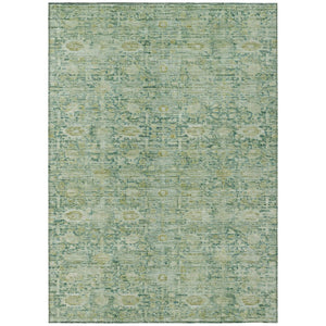 HomeRoots 8' X 10' Artichoke Green & Teal Blue Oriental Area Rug - Stylish, Durable, Washable for Indoor/Outdoor Use 620584