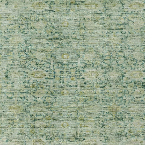 HomeRoots 8' X 10' Artichoke Green & Teal Blue Oriental Area Rug - Stylish, Durable, Washable for Indoor/Outdoor Use 620584