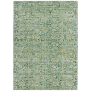 HomeRoots 9' X 12' Artichoke Green & Teal Blue Washable Oriental Area Rug – Stylish, Durable, Indoor/Outdoor Use 620585