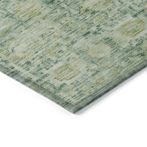 HomeRoots 9' X 12' Artichoke Green & Teal Blue Washable Oriental Area Rug – Stylish, Durable, Indoor/Outdoor Use 620585