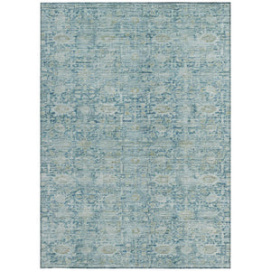 HomeRoots 5' X 8' Blue And Ivory Oriental Area Rug - Washable, Stain-Resistant, Perfect for Indoor & Outdoor Use 620588