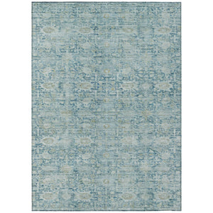 HomeRoots 5' X 8' Blue And Ivory Oriental Area Rug - Washable, Stain-Resistant, Perfect for Indoor & Outdoor Use 620588