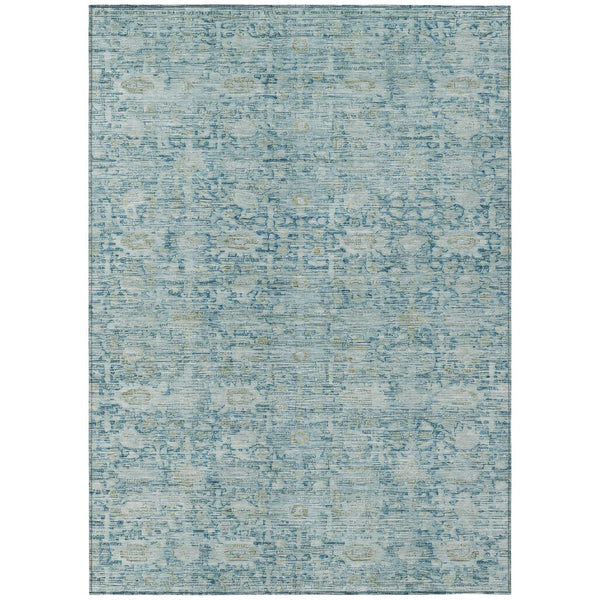 HomeRoots 5' X 8' Blue And Ivory Oriental Area Rug - Washable, Stain-Resistant, Perfect for Indoor & Outdoor Use 620588