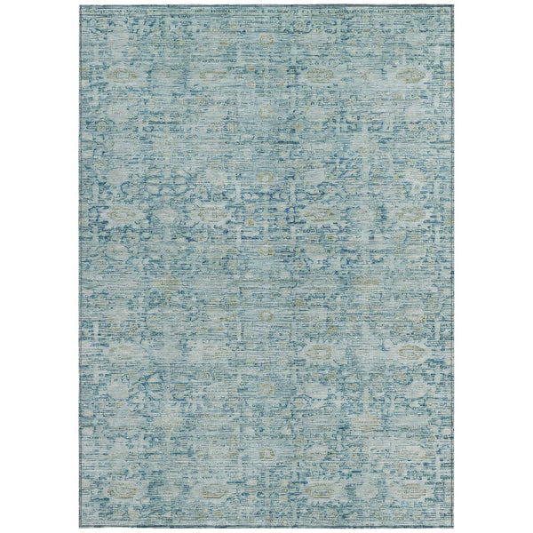 HomeRoots 8' X 10' Blue and Ivory Oriental Area Rug - Stylish, Durable, Washable for Indoor & Outdoor Spaces 620590