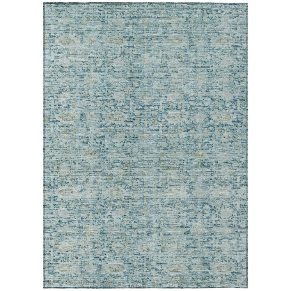 HomeRoots 8' X 10' Blue and Ivory Oriental Area Rug - Stylish, Durable, Washable for Indoor & Outdoor Spaces 620590