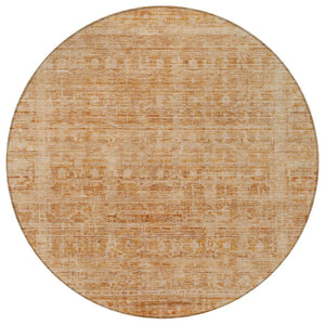 HomeRoots 8' Coral and Peach Round Area Rug - Stylish Abstract Design, Durable & Washable for Indoor/Outdoor Use 620607