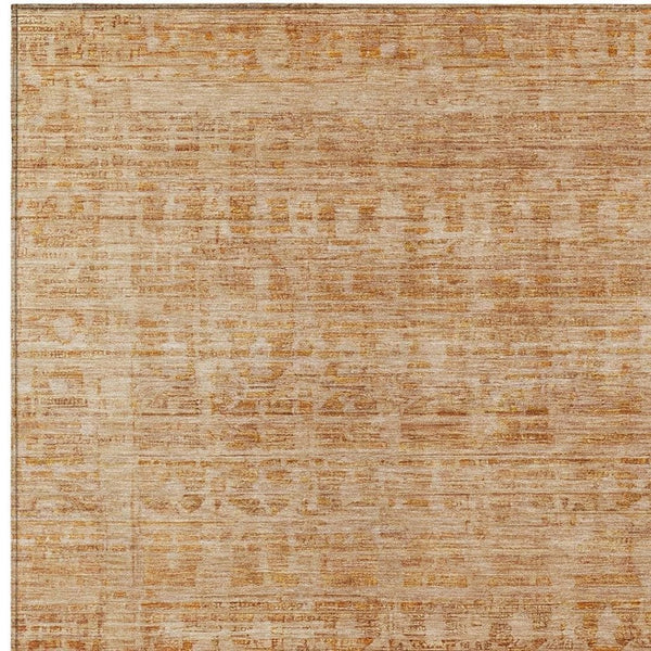 HomeRoots 8' X 10' Coral and Peach Abstract Washable Area Rug - Ideal for Indoor & Outdoor Spaces, Durable & Stylish 620608