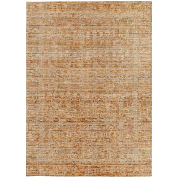 HomeRoots 8' X 10' Coral and Peach Abstract Washable Area Rug - Ideal for Indoor & Outdoor Spaces, Durable & Stylish 620608
