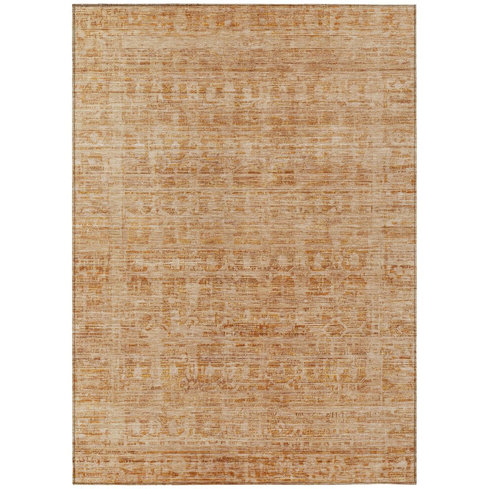 HomeRoots 9' X 12' Coral and Peach Abstract Rug - Stylish, Washable Indoor/Outdoor Accent for Modern Spaces 620609