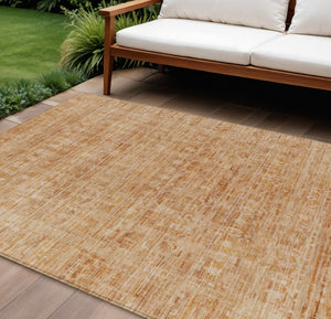 HomeRoots 10' Coral and Peach Abstract Washable Area Rug - Stylish, Durable Indoor/Outdoor Design for Any Space 620610