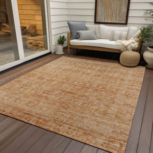 HomeRoots 10' Coral and Peach Abstract Washable Area Rug - Stylish, Durable Indoor/Outdoor Design for Any Space 620610