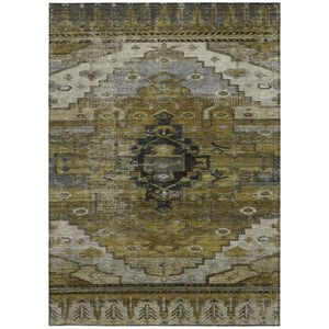 HomeRoots 8' X 10' Tribal Washable Area Rug in Brown, Ivory & Gray – Ideal for Indoor & Outdoor Use! 620644