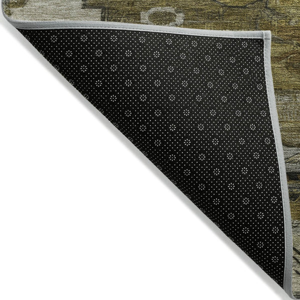 HomeRoots 8' X 10' Tribal Washable Area Rug in Brown, Ivory & Gray – Ideal for Indoor & Outdoor Use! 620644