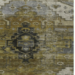 HomeRoots 10' Stylish Brown Ivory Gray Tribal Area Rug - Durable, Washable, Indoor & Outdoor Use, Perfect for High-Traffic Spaces 620646