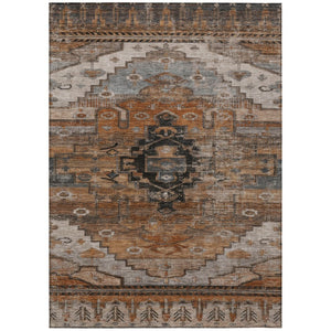 HomeRoots 10' Terra Cotta Rust & Gray Tribal Area Rug - Durable, Washable, Perfect for Indoor & Outdoor Spaces 620676
