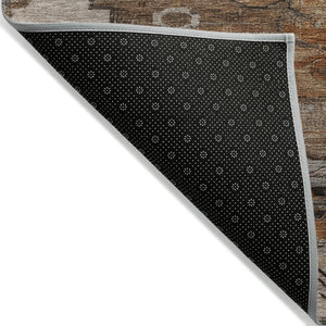 HomeRoots 10' Terra Cotta Rust & Gray Tribal Area Rug - Durable, Washable, Perfect for Indoor & Outdoor Spaces 620676