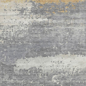 HomeRoots 9' Modern Gold Gray Silver Abstract Indoor Outdoor Area Rug - Washable, Durable & Versatile Design! 620699