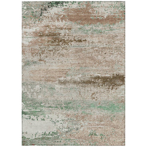 HomeRoots 5' X 8' Khaki Beige & Ivory Abstract Area Rug - Stylish, Washable, Indoor/Outdoor, Stain-Resistant! 620702