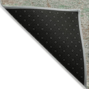 HomeRoots 8' Khaki Beige & Ivory Round Abstract Area Rug – Stylish, Washable, Durable for Indoor & Outdoor Use 620703
