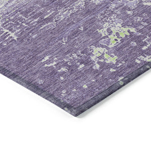 HomeRoots 5' Stylish Purple and Ivory Abstract Area Rug – Washable, Durable, Perfect for Indoor/Outdoor Use! 620726