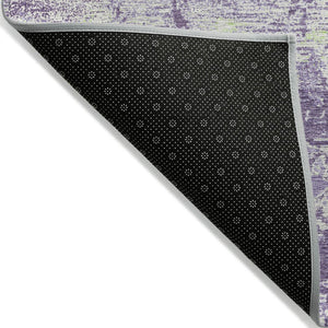 HomeRoots 8' Modern Purple and Ivory Round Area Rug - Washable, Durable, and Perfect for Indoor/Outdoor Use 620727