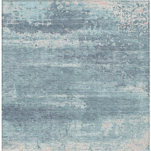 HomeRoots 5' Teal Blue & Ivory Abstract Area Rug - Washable, Durable, Stylish for Indoors & Outdoors, 5x8 ft 620732