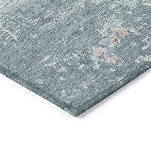 HomeRoots 5' Teal Blue & Ivory Abstract Area Rug - Washable, Durable, Stylish for Indoors & Outdoors, 5x8 ft 620732