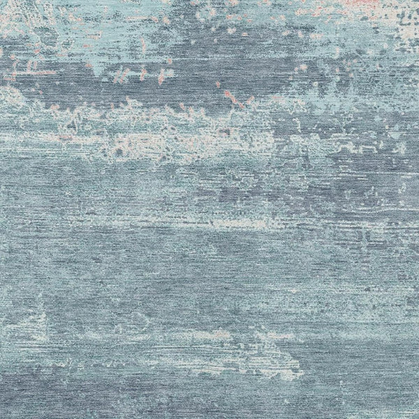 HomeRoots 8' X 10' Teal Blue and Ivory Abstract Area Rug - Stylish, Washable, Durable for Indoor & Outdoor Use 620734