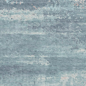 HomeRoots 9' X 12' Teal Blue and Ivory Abstract Area Rug - Durable, Washable, Stylish for Indoor & Outdoor Spaces 620735