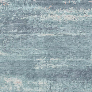 HomeRoots 10' Teal Blue and Ivory Abstract Washable Area Rug - Durable Indoor/Outdoor Design for High-Traffic Spaces 620736