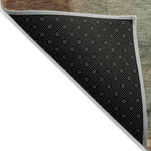 HomeRoots 10' Coral Brown & Mint Green Abstract Washable Area Rug - Durable, Stylish for Indoor/Outdoor Use 620802