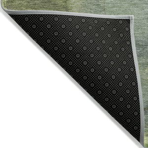 HomeRoots 8' Stylish Green and Gray Abstract Washable Round Area Rug for Indoor Outdoor Use – Durable & Chic! 620805