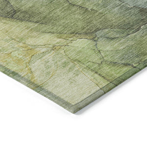 HomeRoots 8' Stylish Green and Gray Abstract Washable Round Area Rug for Indoor Outdoor Use – Durable & Chic! 620805