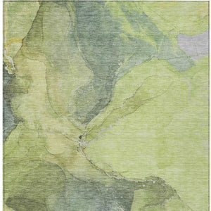 HomeRoots 8' X 10' Modern Green and Gray Abstract Area Rug – Durable, Washable, Indoor/Outdoor Versatility! 620806
