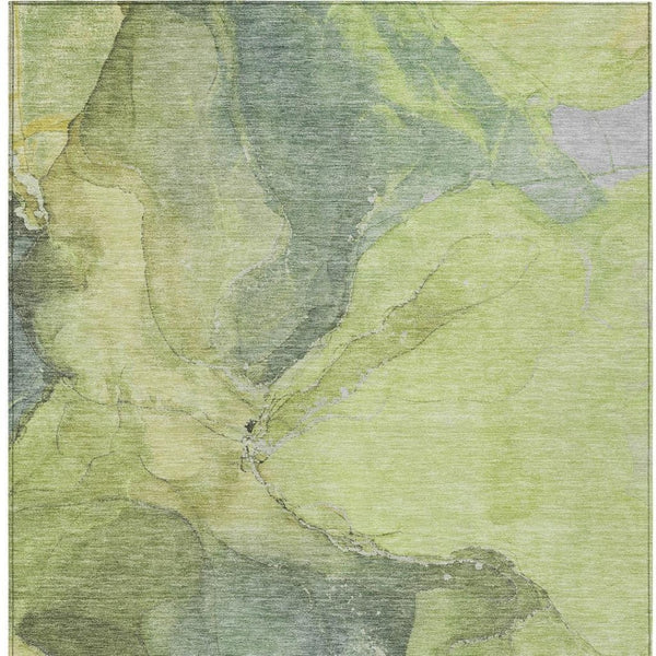 HomeRoots 8' X 10' Modern Green and Gray Abstract Area Rug – Durable, Washable, Indoor/Outdoor Versatility! 620806