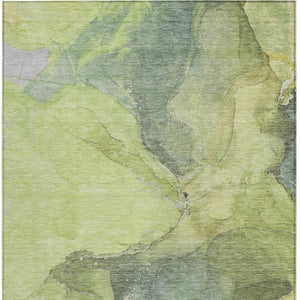 HomeRoots 9' X 12' Washable Green and Gray Abstract Area Rug – Stylish, Durable, Indoor/Outdoor Versatility! 620807